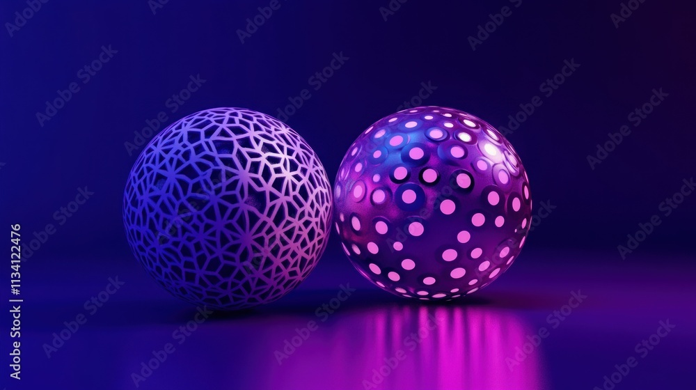 Abstract 3D Spheres with Geometric Patterns Abstract 3D Spheres with Geometric Patterns