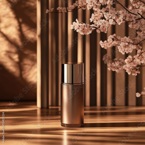 Perfume bottle/ skin care bottle on a luxury premium background. Beauty concept