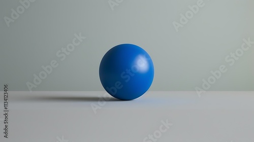 A single blue ellipsoid floating against a solid gray backdrop photo