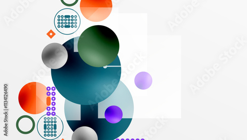 Circles and elements geometric abstract background