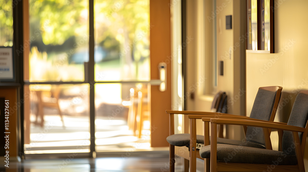Fototapeta premium Campus counseling center entrance, a welcoming space for students seeking mental health support and guidance, fostering a nurturing environment for personal growth and well-being.