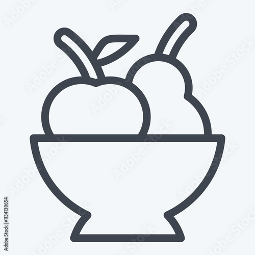 Icon Fruits. related to Fruits And Vegetables symbol. line style. editable