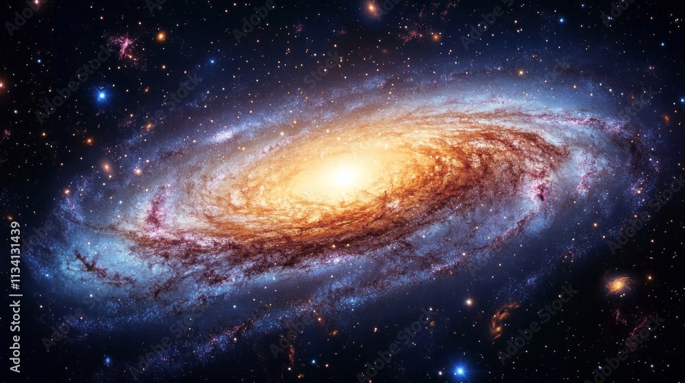 A Spiral Galaxy with a Bright Core Surrounded by Stars A Spiral Galaxy with a Bright Core Surrounded by Stars