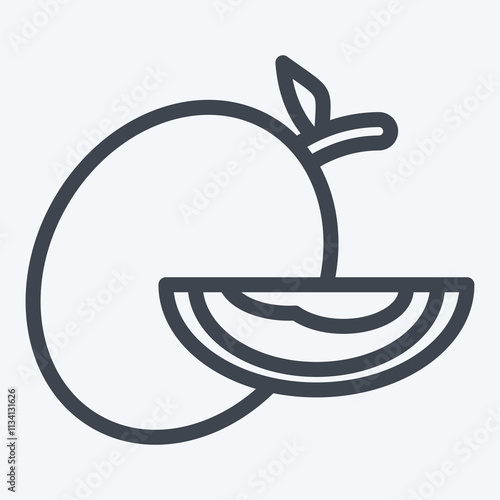 Icon Melon. related to Fruits And Vegetables symbol. line style. editable