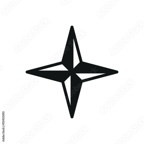 This compass icon features a modern and sleek design, making it ideal for navigation, travel, or exploration projects