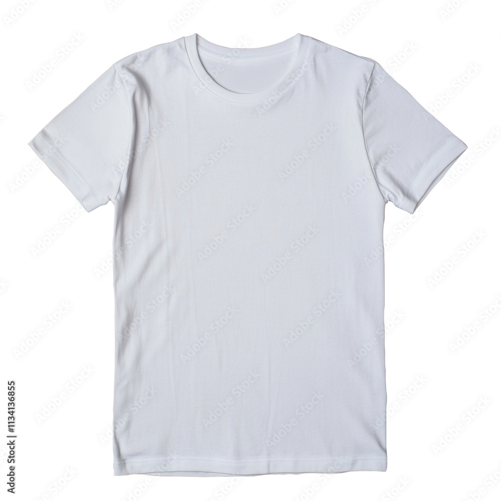 White Plain T-Shirt Isolated on Transparent Background White Plain T-Shirt Isolated on Transparent Background