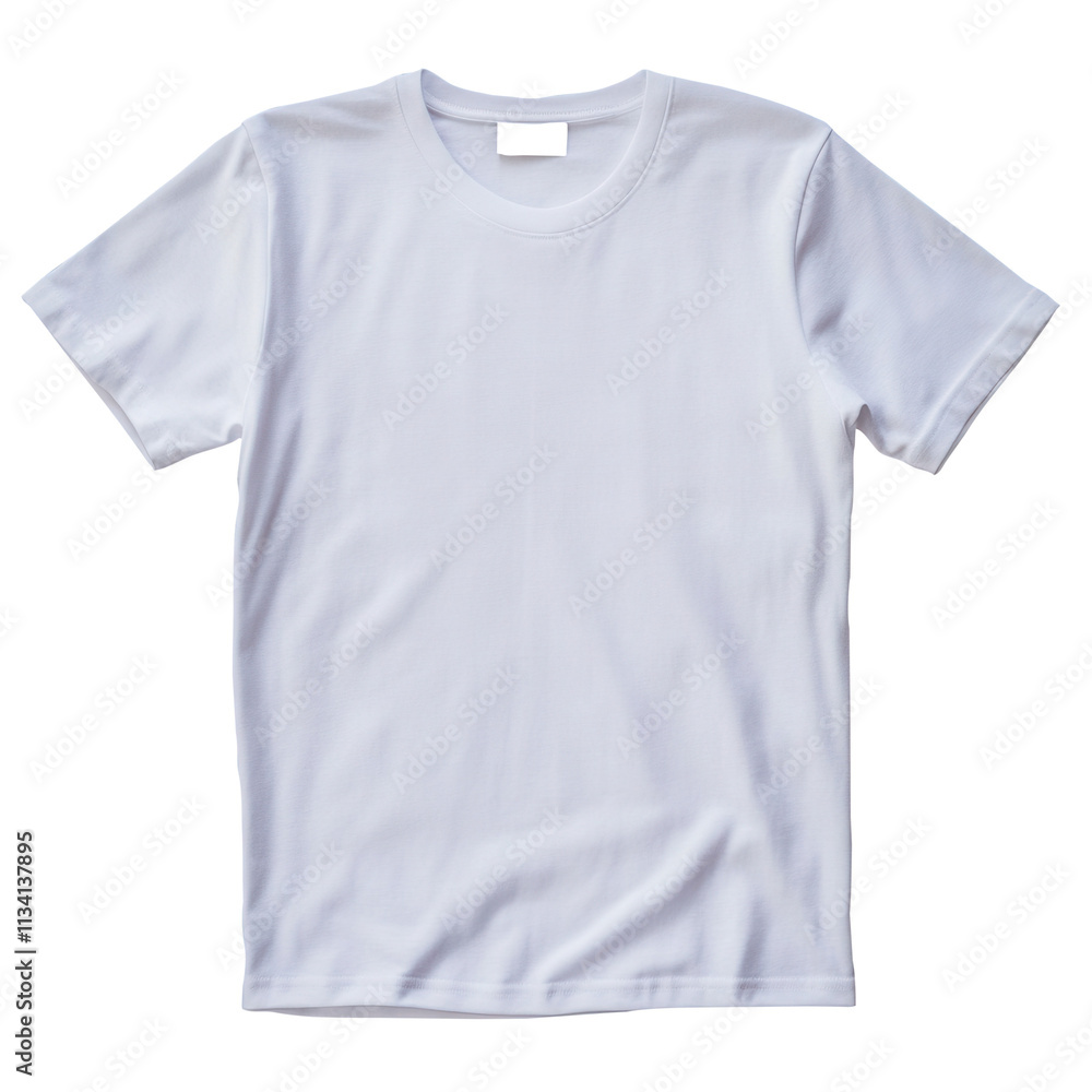 White Plain T-Shirt Isolated on Transparent Background White Plain T-Shirt Isolated on Transparent Background