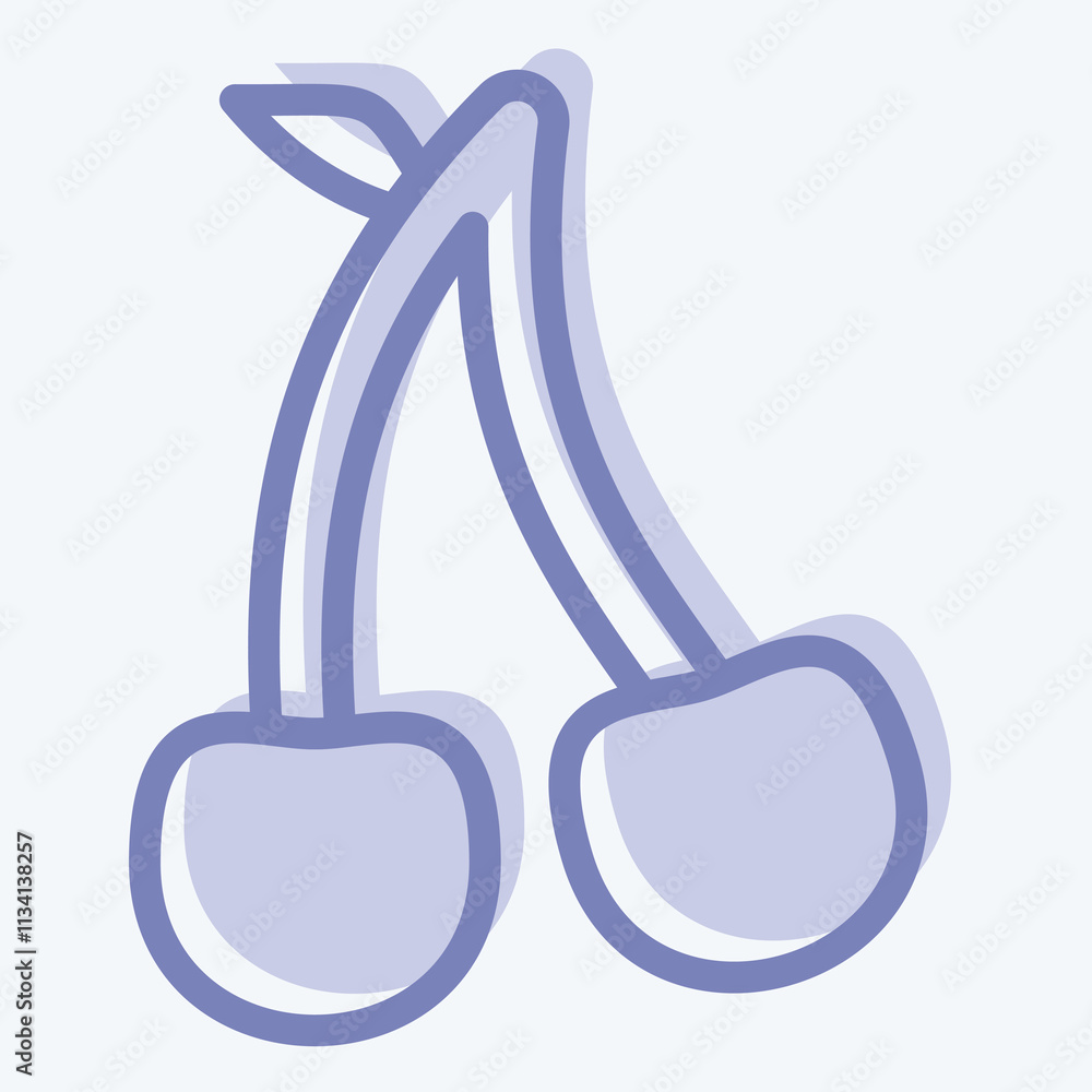 Obraz premium Icon Cherry. related to Fruits And Vegetables symbol. two tone style. editable