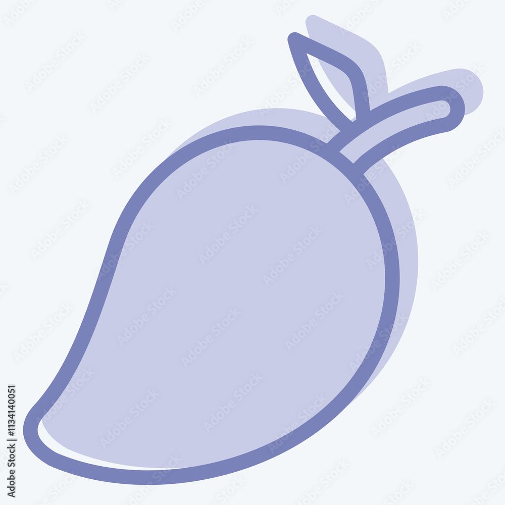Icon Mango. related to Fruits And Vegetables symbol. two tone style. editable Icon Mango. related to Fruits And Vegetables symbol. two tone style. editable