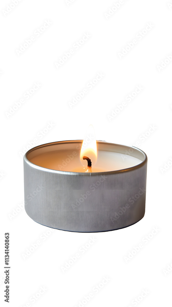 ealight candle in a metallic silver holder, with a small, steady flame illuminating its surroundings, transparent background, PNG files ealight candle in a metallic silver holder, with a small, steady flame illuminating its surroundings, transparent background, PNG files
