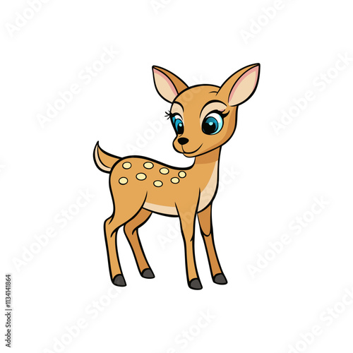 "Dewdrop Deer Vector Illustration – Whimsical Nature Design"