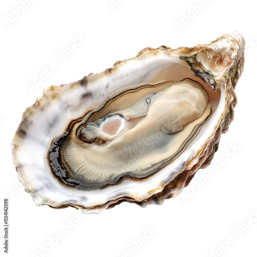 Fresh Oyster Open Shell Isolated on PNG Transparent Background