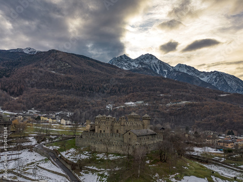 View of the castle of Fenis photo