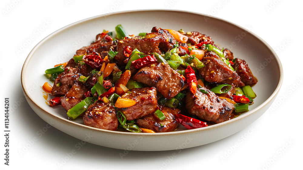 Szechuan Pepper Beef Stir-Fry with Red Chilies and Bell Peppers
Szechuan Pepper Beef Stir-Fry with Red Chilies and Bell Peppers