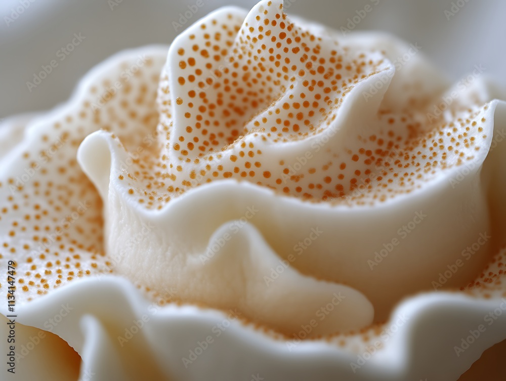 White Cream Rose Decorated With Brown Dots White Cream Rose Decorated With Brown Dots