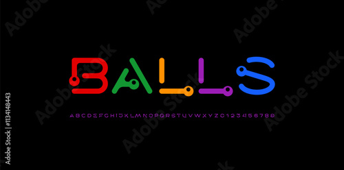 Wallpaper Mural Font modern alphabet, colorful letters A, B, C, D, E, F, G, H, I, J, K, L, M, N, O, P, Q, R, S, T, U, V, W, X, Y, Z and numerals 0, 1, 2, 3, 4, 5, 6, 7, 8, 9, vector illustration 10EPS Torontodigital.ca