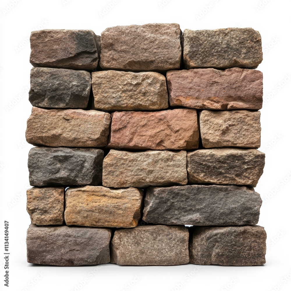 Natural Stone Wall with Varied Textures and Colors Natural Stone Wall with Varied Textures and Colors