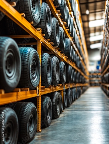 Tire Storage in a Modern Warehouse