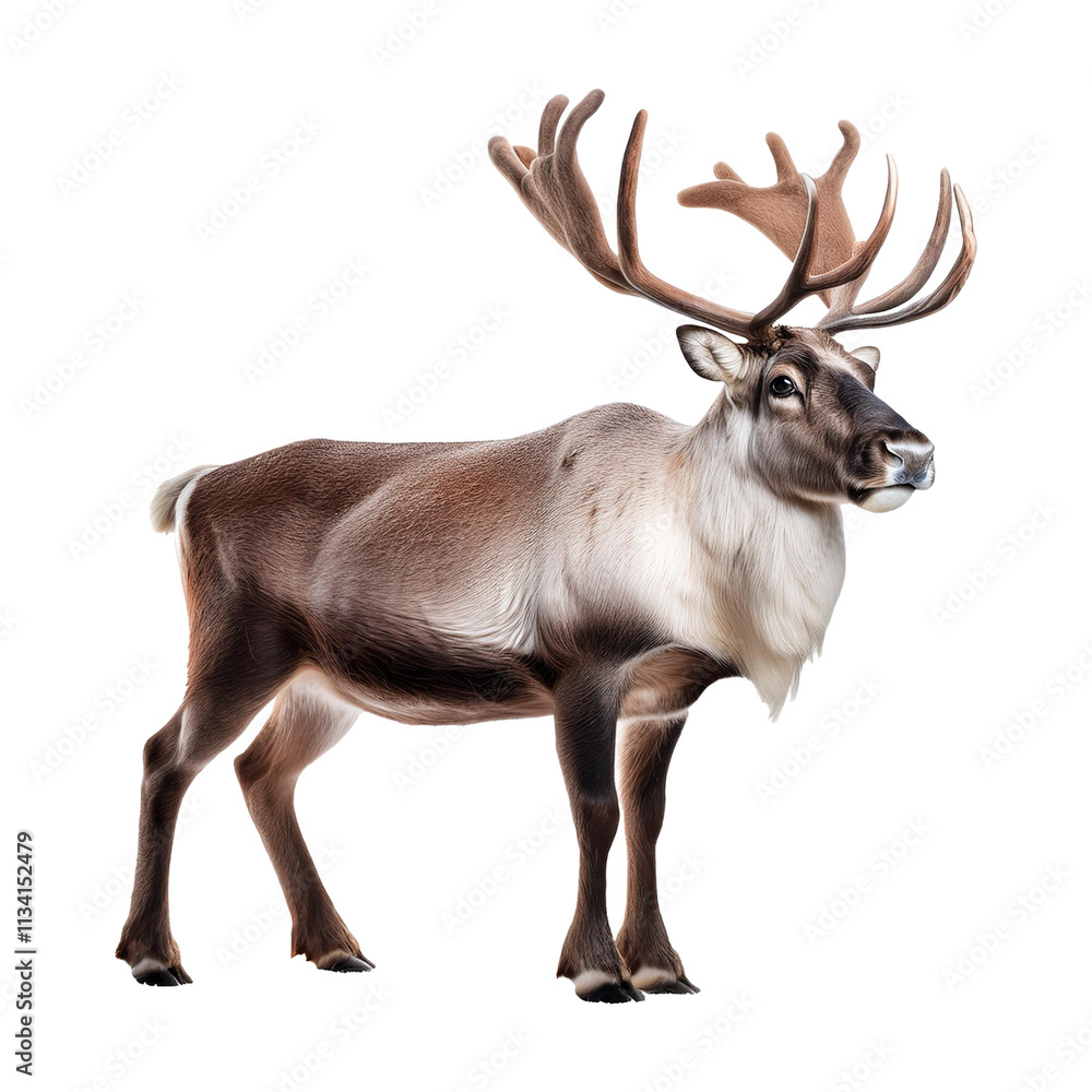 A majestic reindeer isolated on transparent background. A majestic reindeer isolated on transparent background.