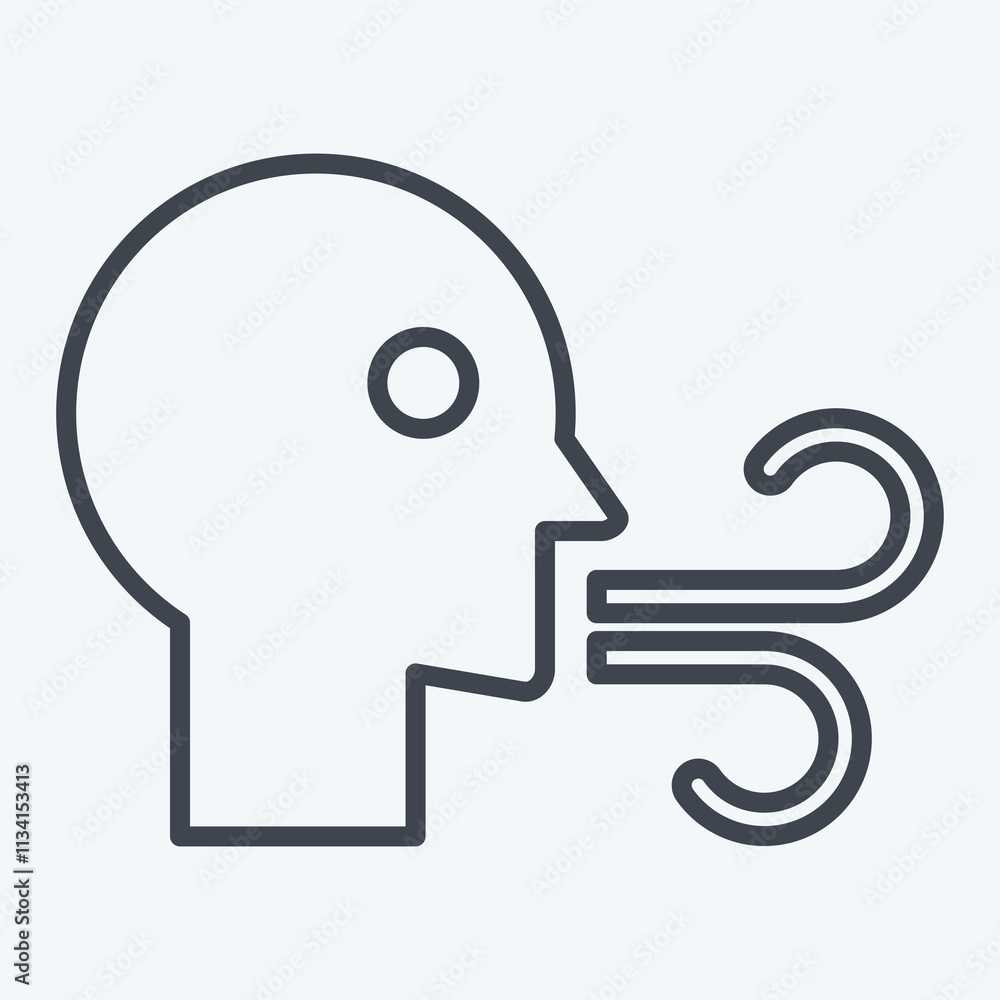 Icon Blow. related to Air symbol. line style. simple design editable Icon Blow. related to Air symbol. line style. simple design editable