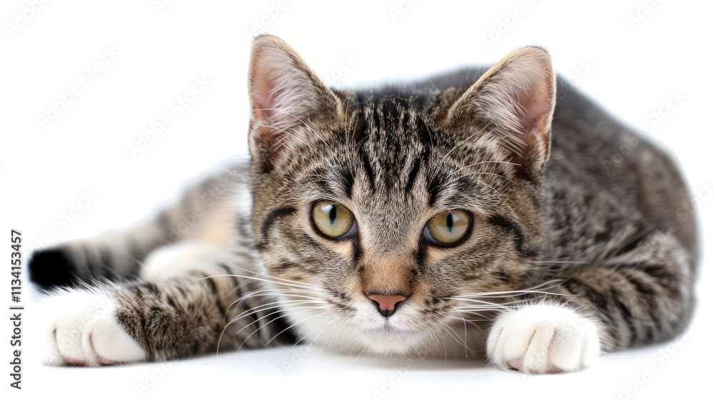 Obraz premium Cat white background
