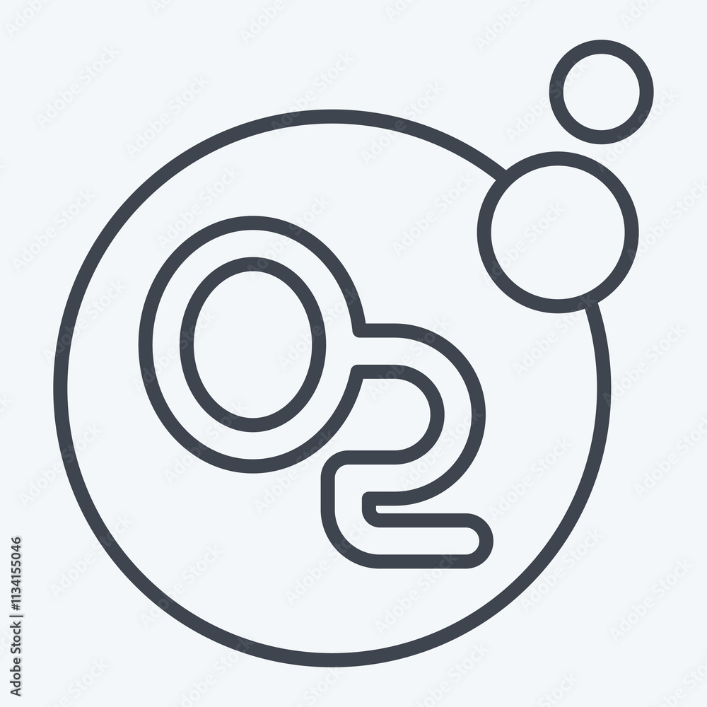 Icon Oxygen. related to Air symbol. line style. simple design editable Icon Oxygen. related to Air symbol. line style. simple design editable