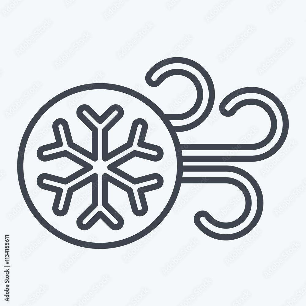 Icon Cold Air. related to Air symbol. line style. simple design editable Icon Cold Air. related to Air symbol. line style. simple design editable
