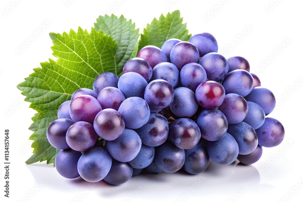 Fototapeta premium purple or blue Grape isolated on white background