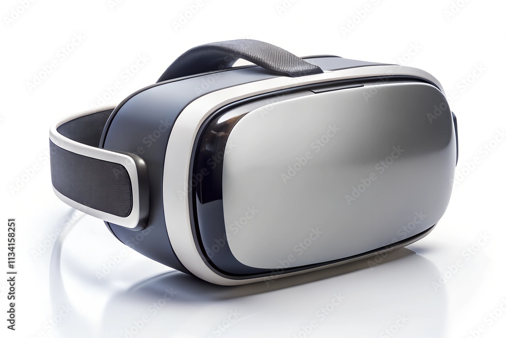 Modern VR headset with sleek design isolated on white background Modern VR headset with sleek design isolated on white background