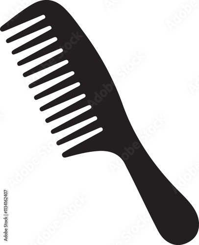 comb isolated on white, hair icon comb set silhouette vector style