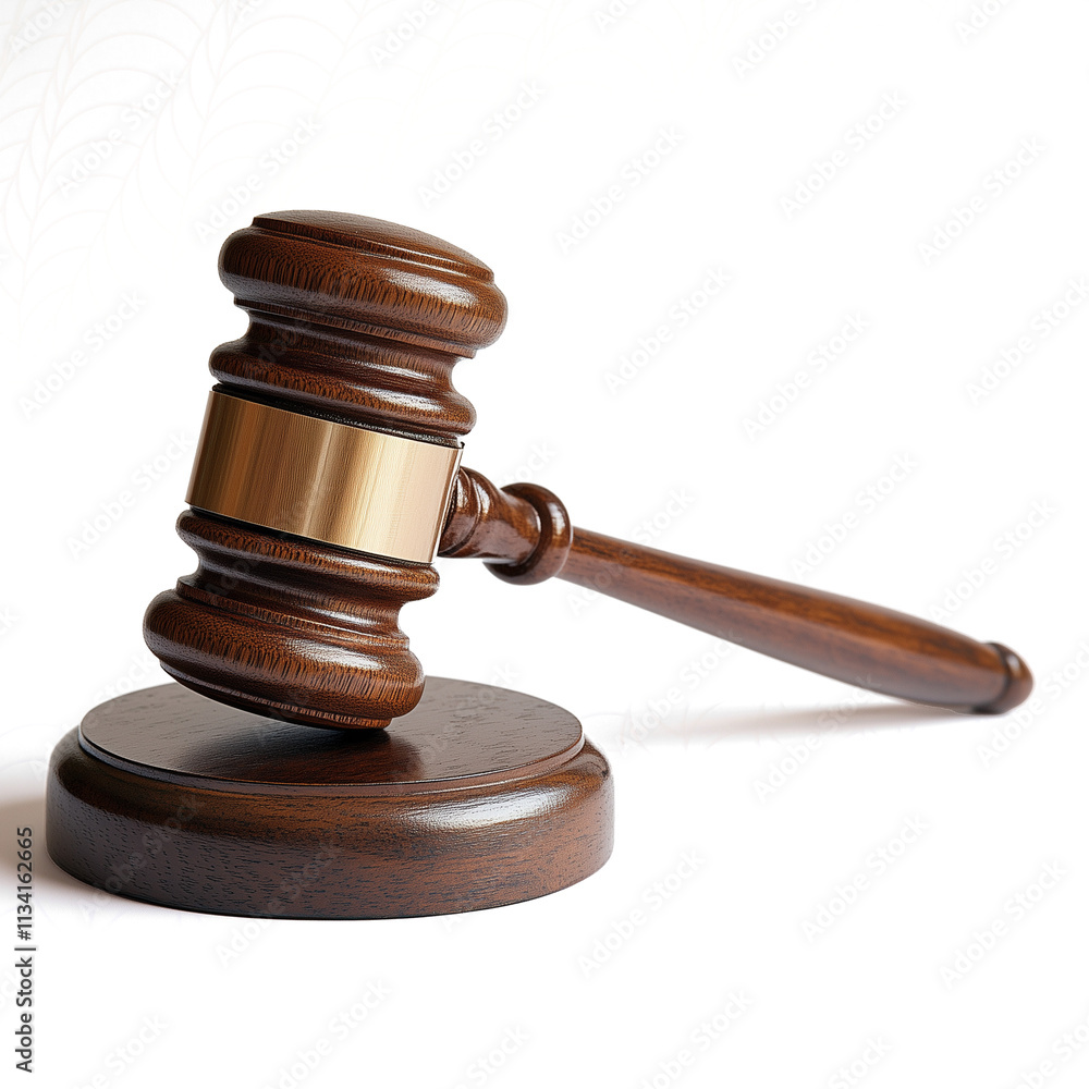 Wooden judge auction gavel justice symbol isolated on white Wooden judge auction gavel justice symbol isolated on white