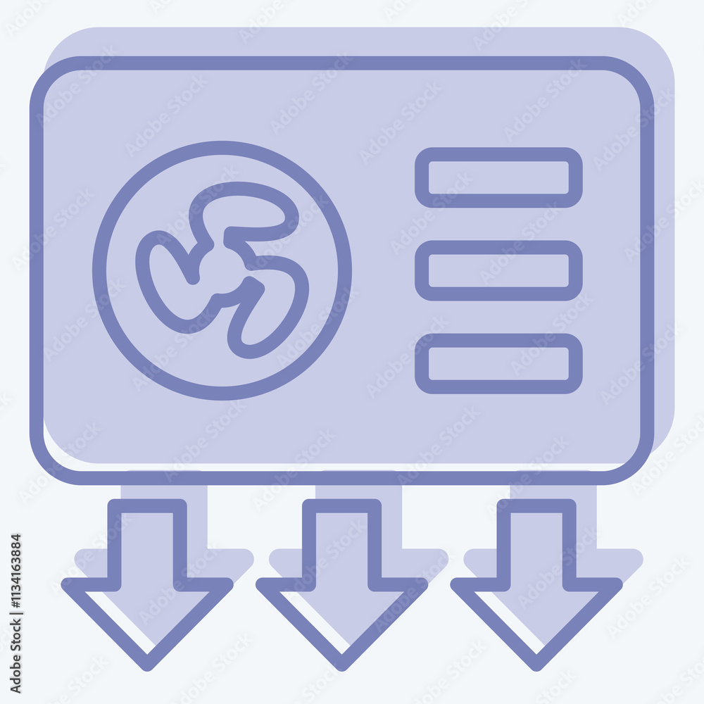 Icon Vent. related to Air symbol. two tone style. simple design editable Icon Vent. related to Air symbol. two tone style. simple design editable