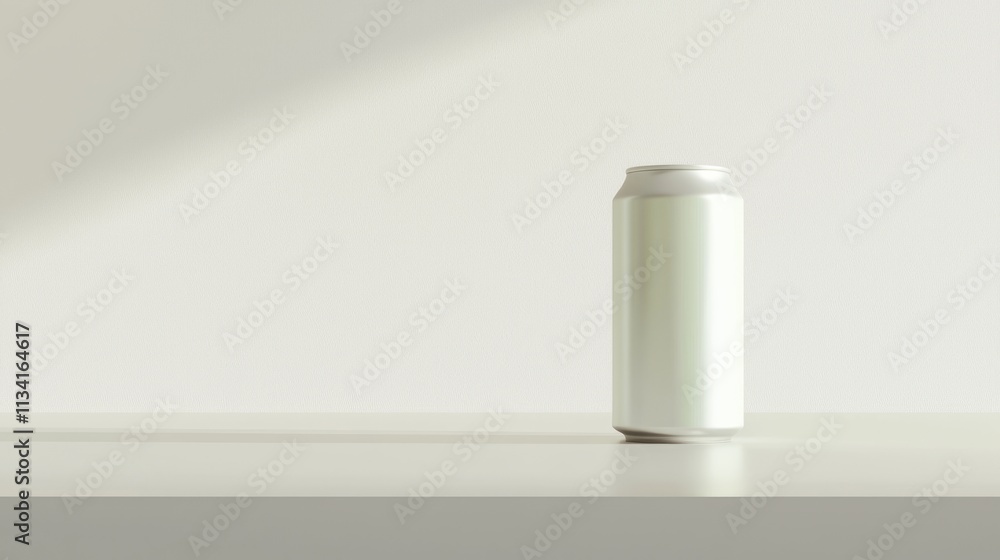 Crisp Non-Alcoholic Beer Can Displayed on Modern Countertop with Soft Shadows and Reflections, Photorealistic Rendering Crisp Non-Alcoholic Beer Can Displayed on Modern Countertop with Soft Shadows and Reflections, Photorealistic Rendering