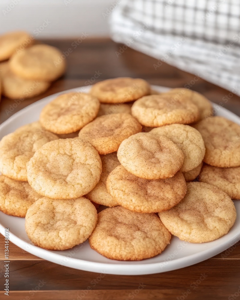 A plate of freshly baked cookies, golden and inviting, perfect for sharing or enjoying alone. A plate of freshly baked cookies, golden and inviting, perfect for sharing or enjoying alone.