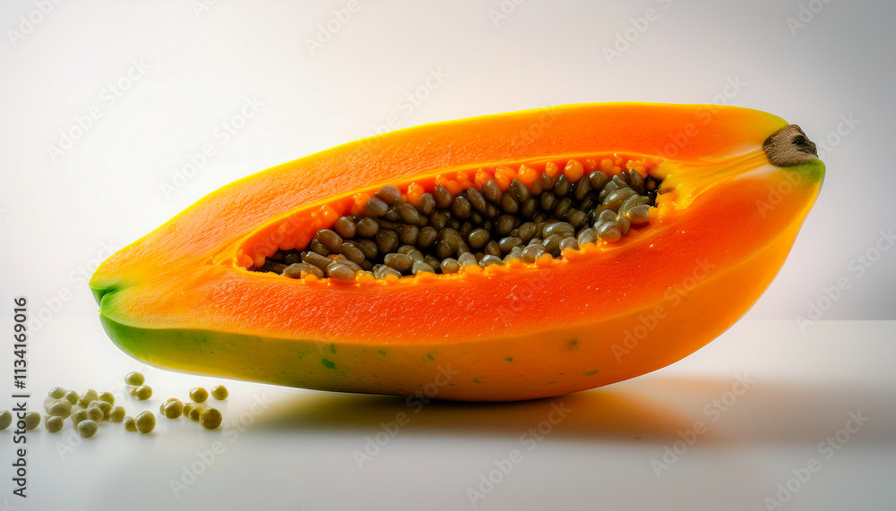 papaya fruit on white background papaya fruit on white background