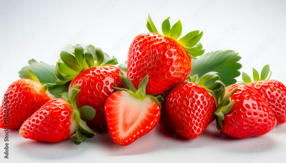 strawberries on white background strawberries on white background