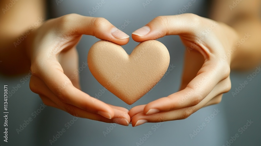 Fototapeta premium Hands forming heart shape on transparent on white background.