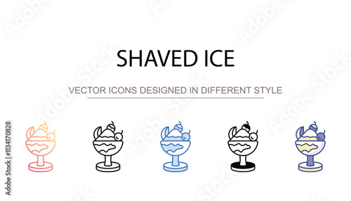 Shaved ice icon design with white background stock illustration