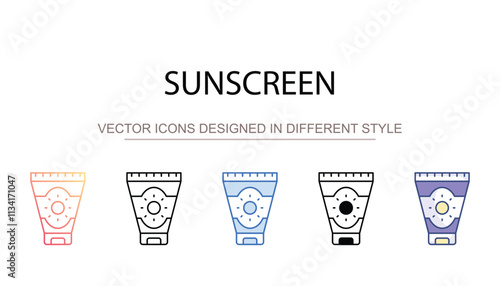 sunscreen icon design with white background stock illustration