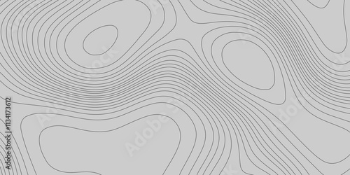 Topographic grey abstract high contour ultra map quality line background of the terrain map, contouring outline cartography texture geographic mountain abstract grid futuristic landscape background.