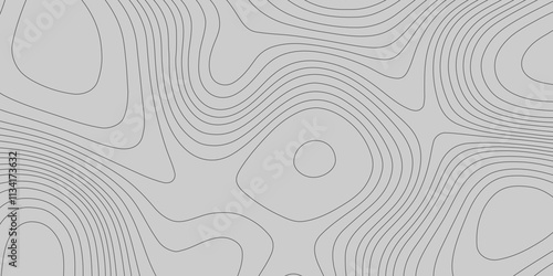 Topographic grey abstract high contour ultra map quality line background of the terrain map, contouring outline cartography texture geographic mountain abstract grid futuristic landscape background.