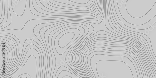 Topographic grey abstract high contour ultra map quality line background of the terrain map, contouring outline cartography texture geographic mountain abstract grid futuristic landscape background.