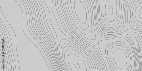 Topographic grey abstract high contour ultra map quality line background of the terrain map, contouring outline cartography texture geographic mountain abstract grid futuristic landscape background.