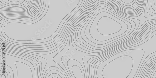 Topographic grey abstract high contour ultra map quality line background of the terrain map, contouring outline cartography texture geographic mountain abstract grid futuristic landscape background.