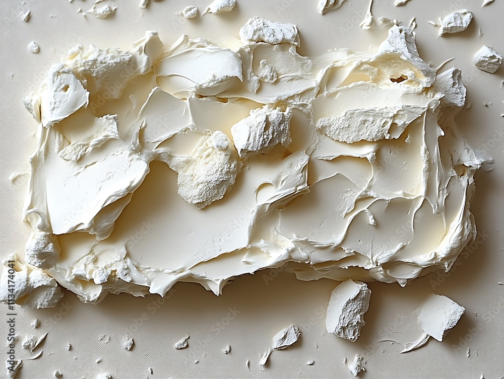 Creamy White Substance Spreads Across Beige Background Creamy White Substance Spreads Across Beige Background