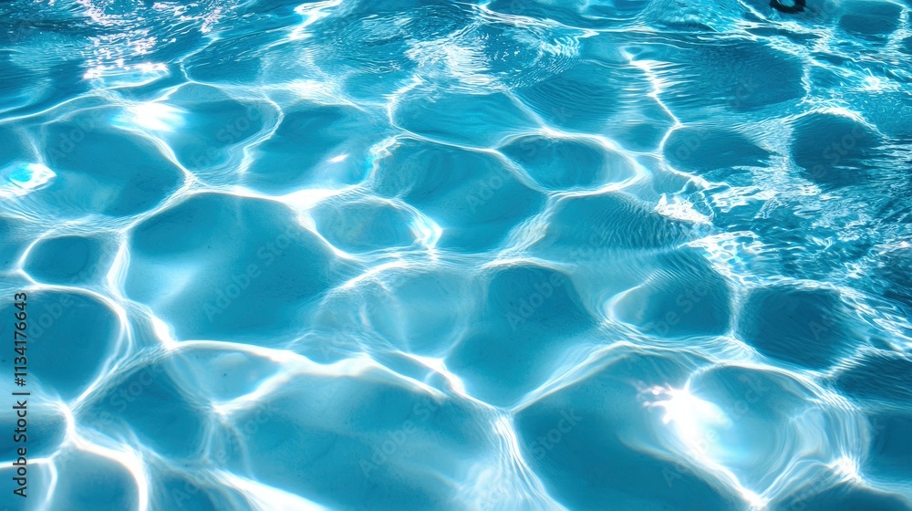 Obraz premium A shimmering surface of clear water in a swimming pool, reflecting light beautifully.