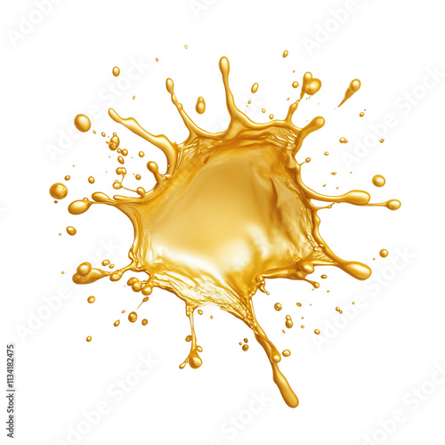 Gold splash isolated on white background