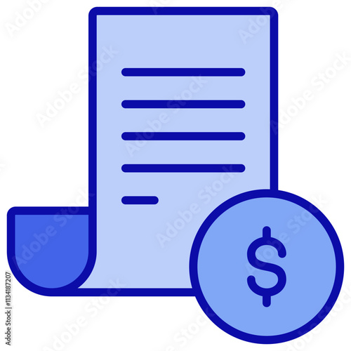 Receipt Blue Color Icon