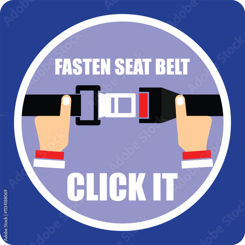 Clock it, Fasten seat belt, sticker vector