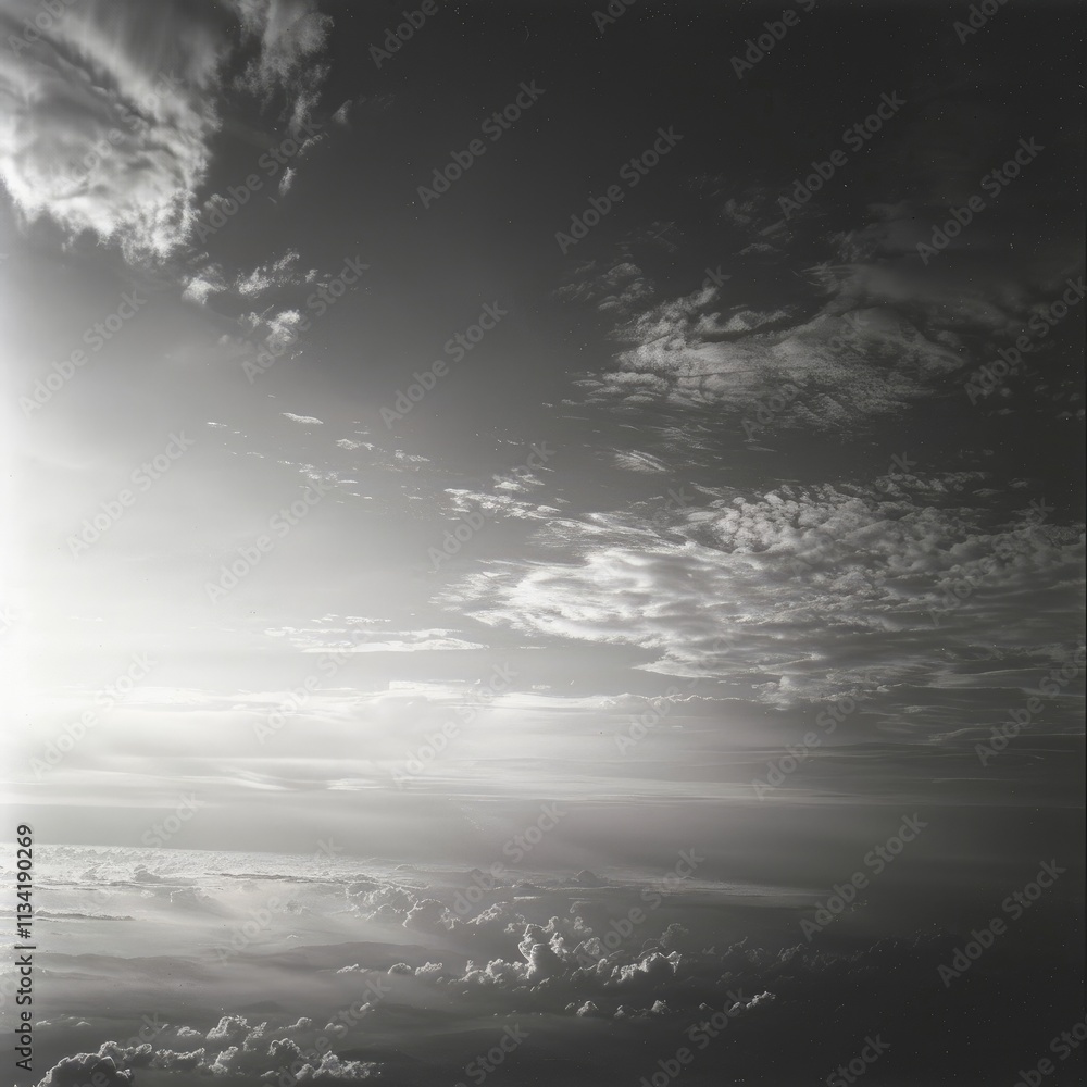 Fototapeta premium Clouds in the distance, linear-gradient